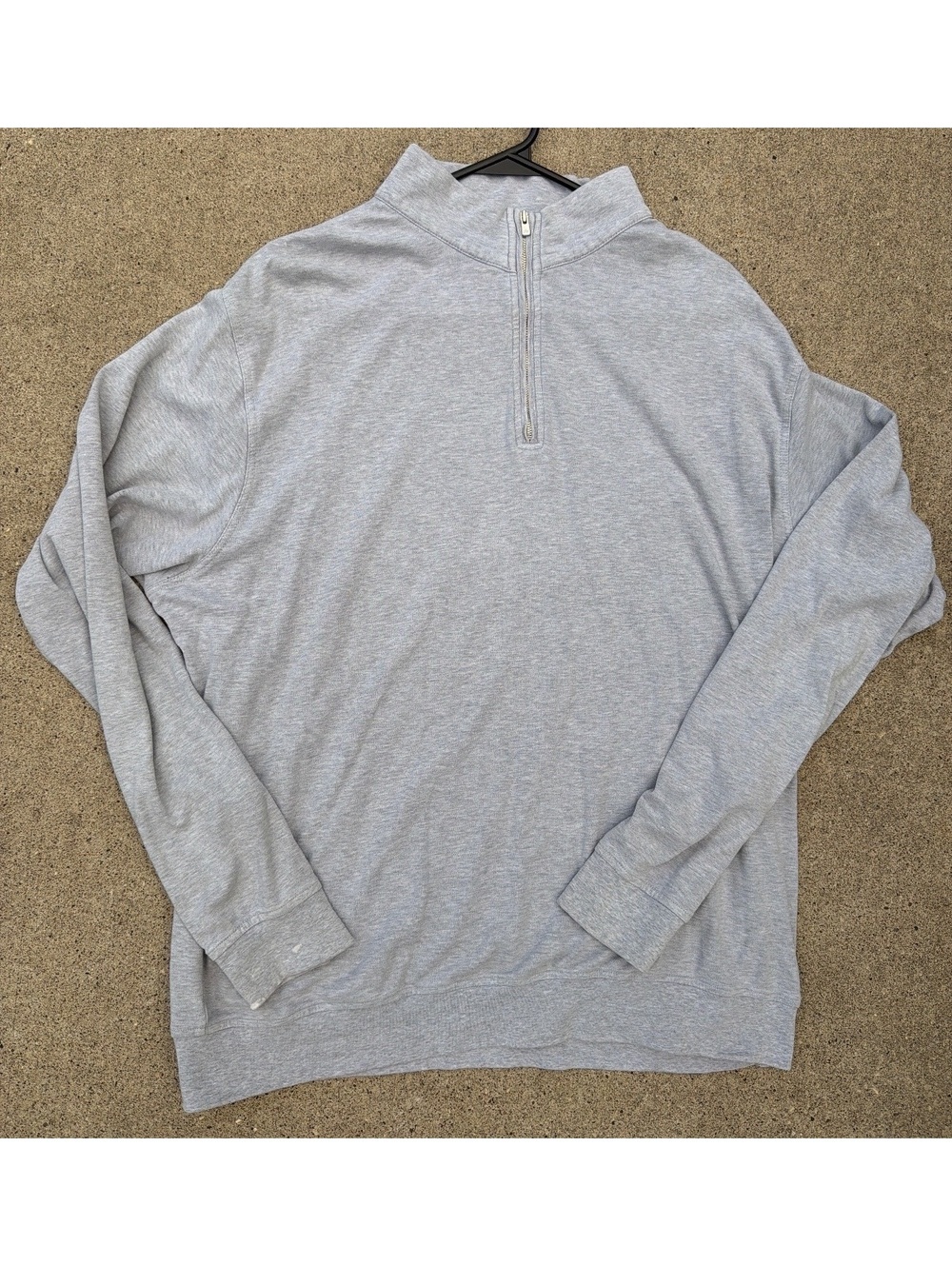 XL - Men - Peter Millar Light Gray Quarter Zip Pullover